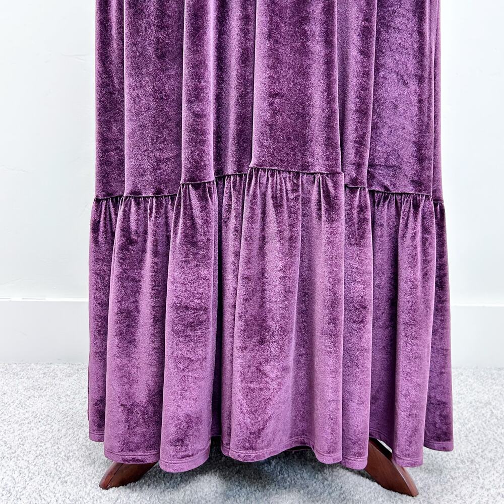 Torrid Winetasting Velvet Stretchy V-Neck Flutter Sleeve Surplice Maxi Dress 3X - Picture 7 of 13